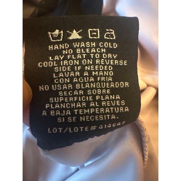 R&M Richards Size 16 Black & Tan Striped Dress Sheer Panels Party Cocktail - Picture 5 of 6